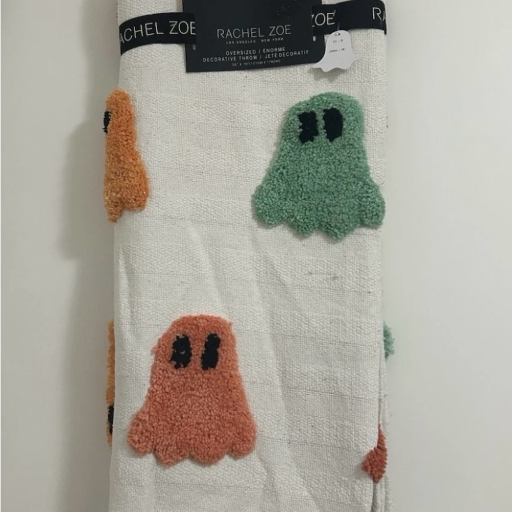 Rachel Zoe Ghost Heavy Throw Blanket Halloween 50" x 60" NWT Summerween